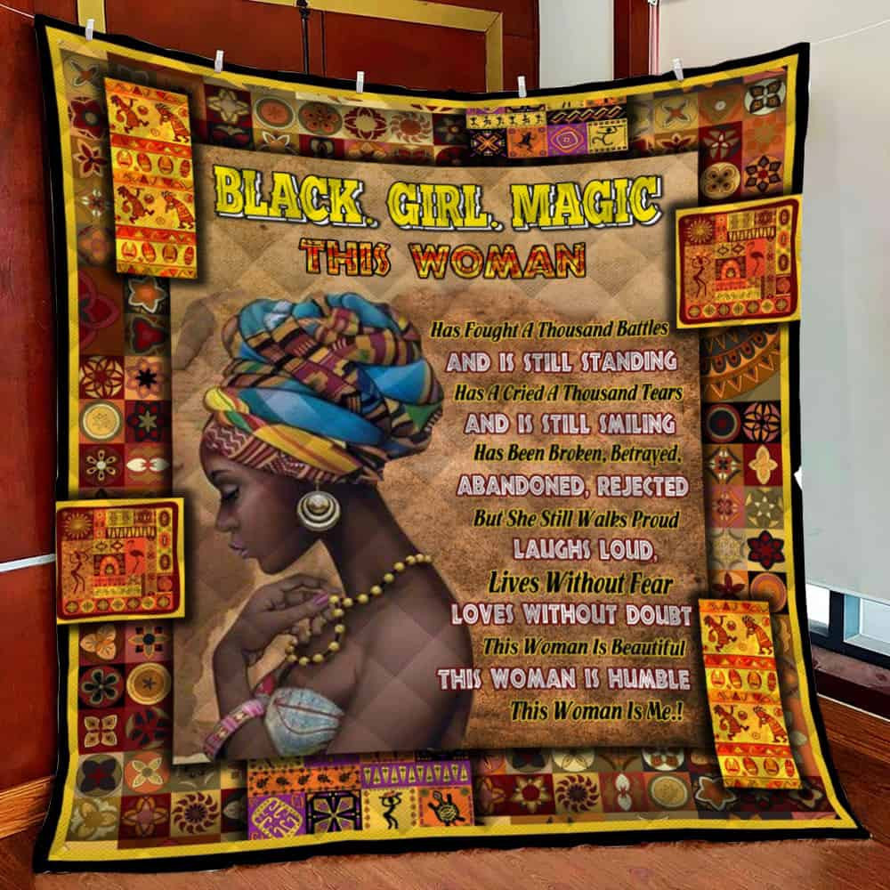 Black Girl Magic Pround African Fleece Blanket Quilt Blanket