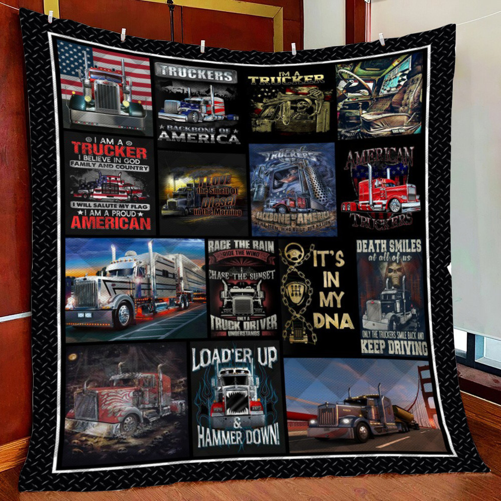 American Trucker Fleece Blanket Quilt Blanket