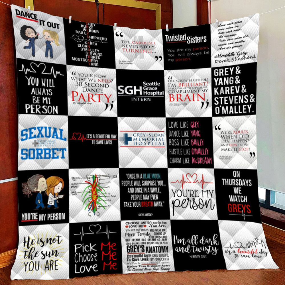 Gre Anatomy Fleece Blanket Quilt Blanket