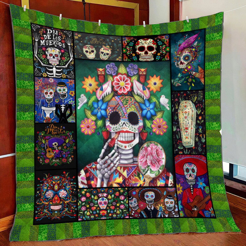 Dia De Mue Fleece Blanket Quilt Blanket