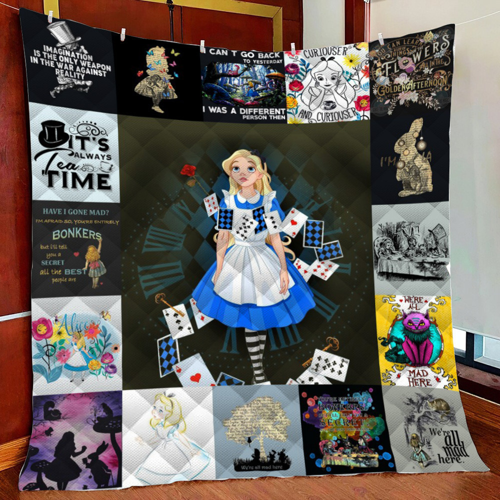 Alice In Wonderland Fleece Blanket Quilt Blanket For Bed