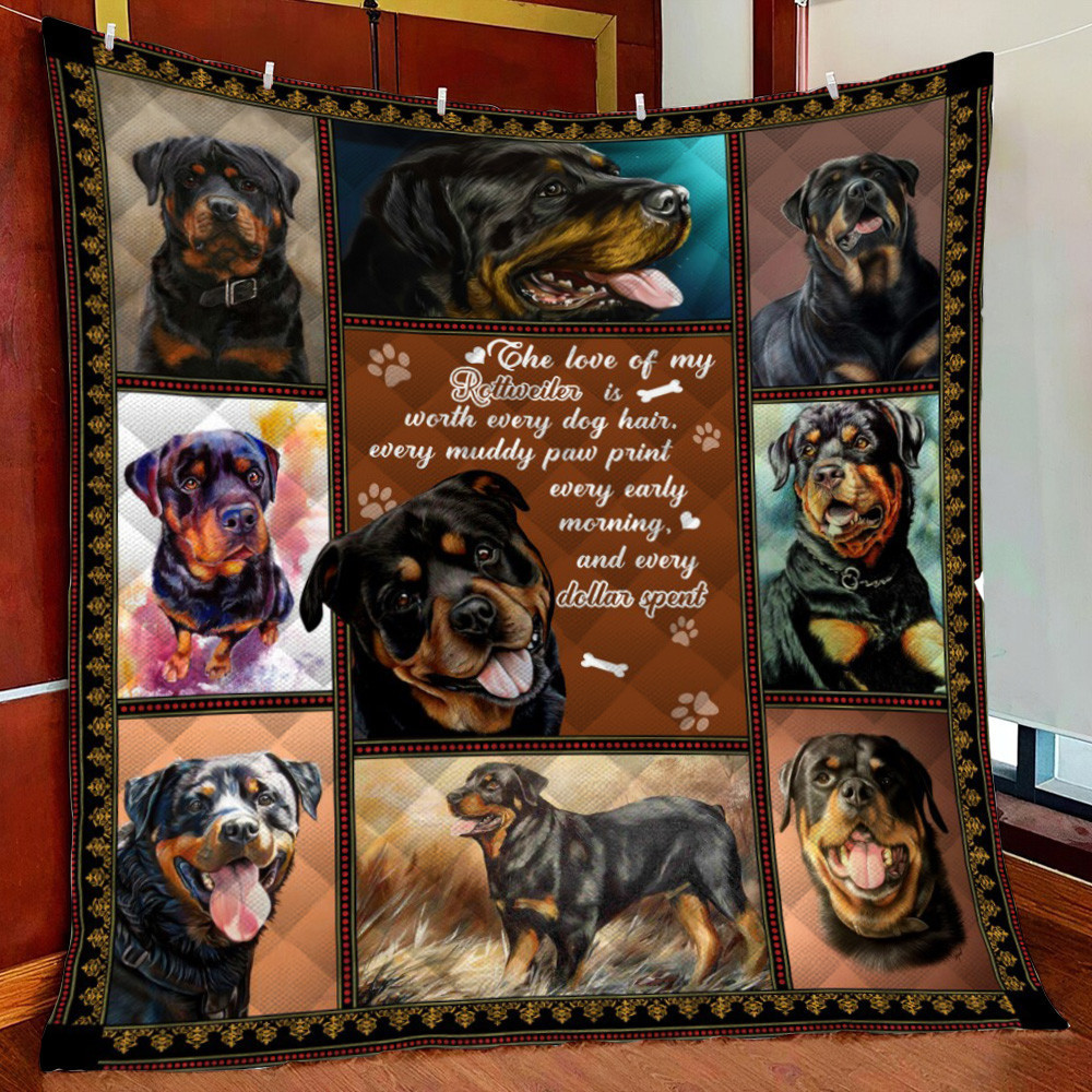 Love Of Rottweiler Fleece Blanket Quilt Blanket