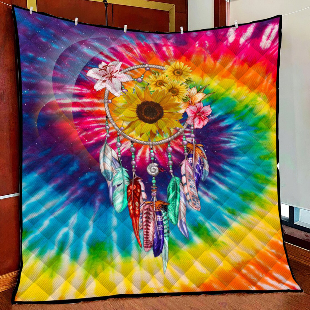 Hippie Tie Dye Premium Fleece Blanket Quilt Blanket