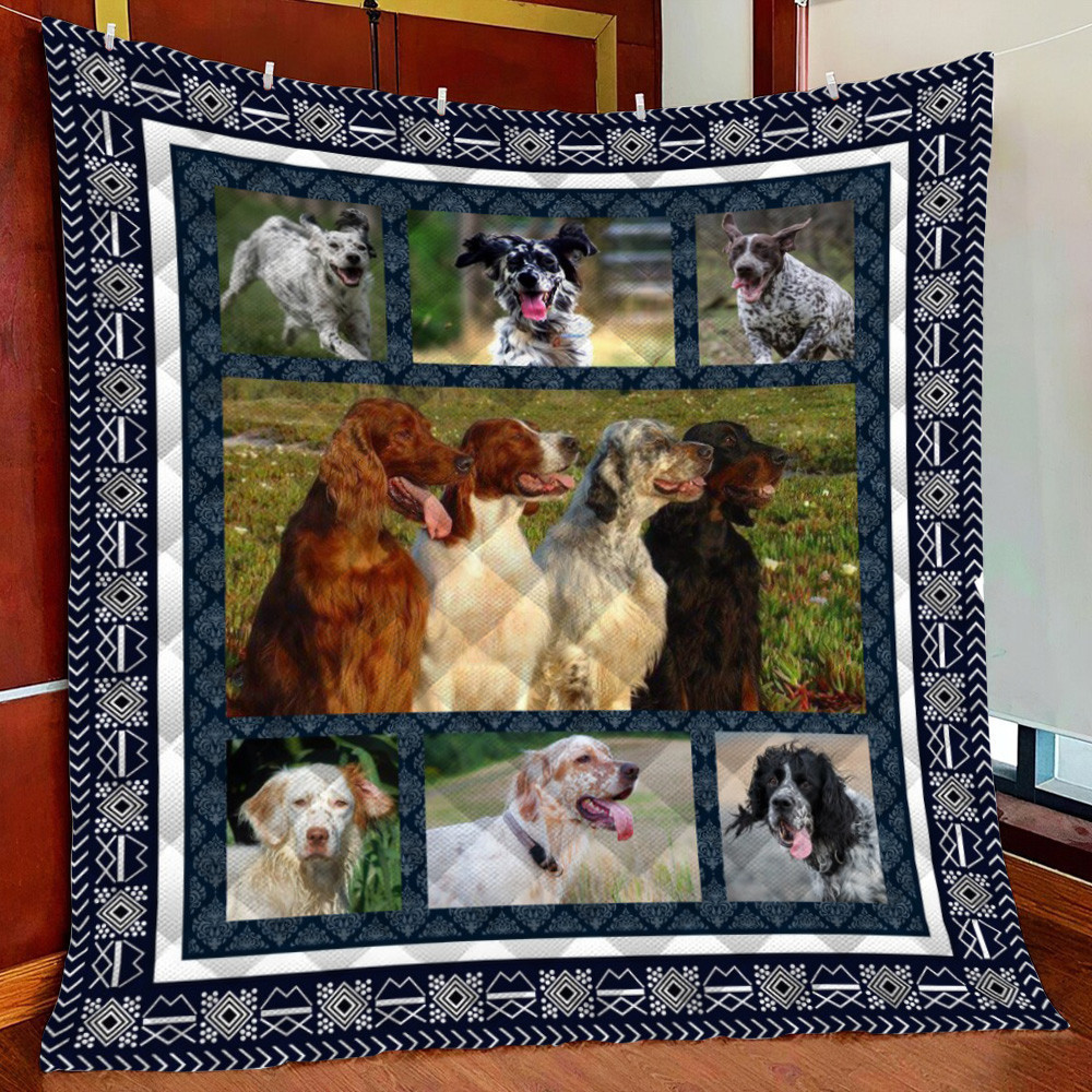 Enh Setter Fleece Blanket Quilt Blanket