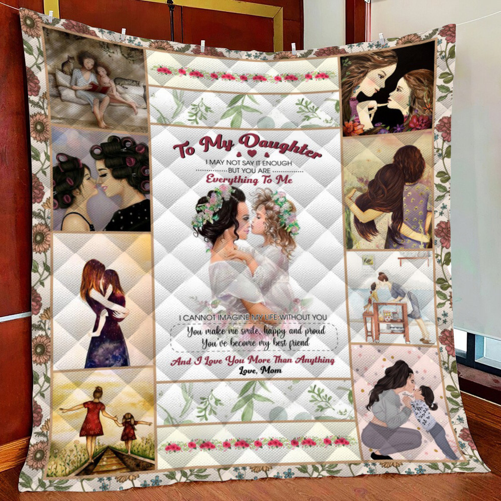 To My Daughter Fleece Blanket Quilt Blanket