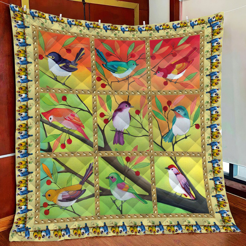 Bird On The Tree Fleece Blanket Quilt Blanket