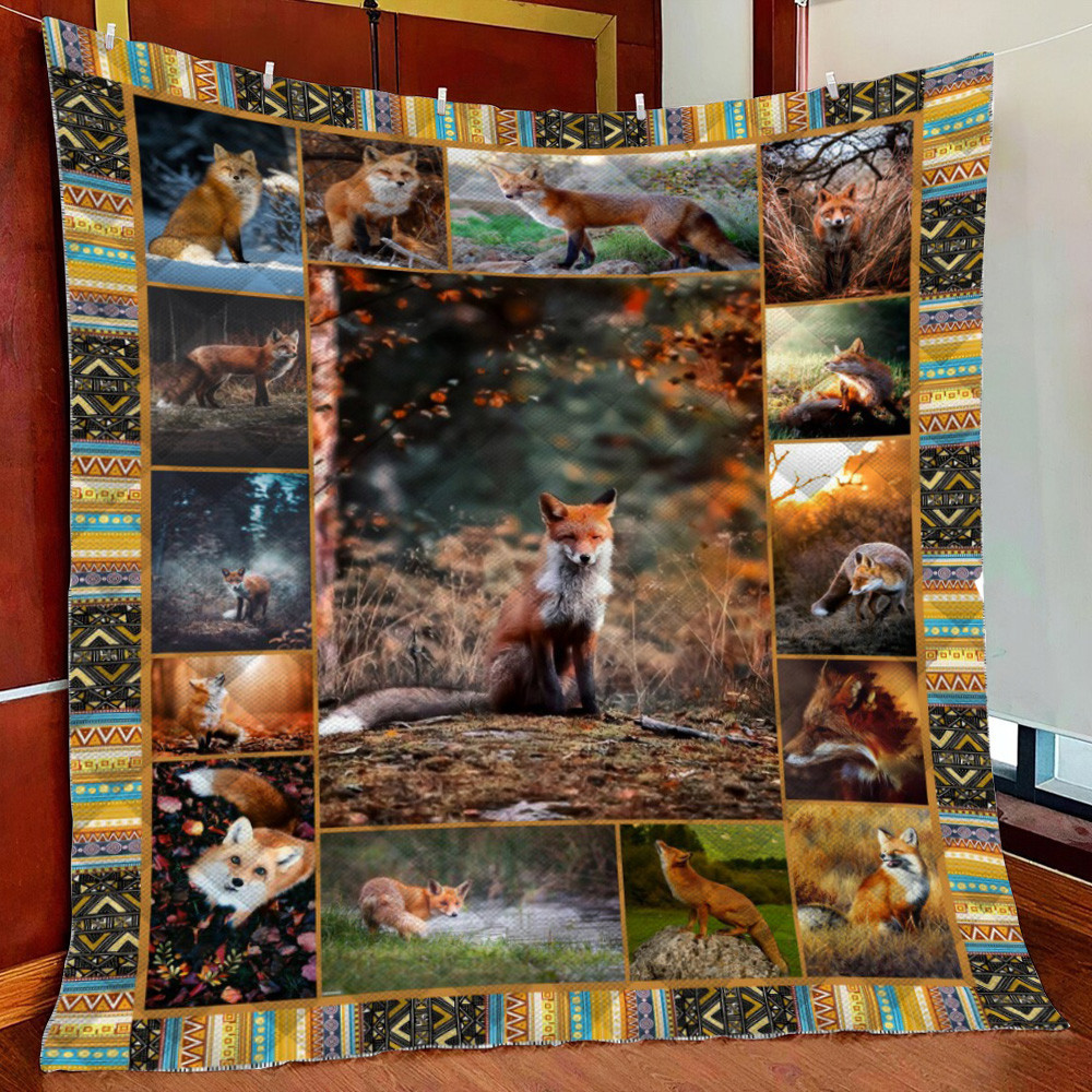 Fox Lo Fleece Blanket Quilt Blanket