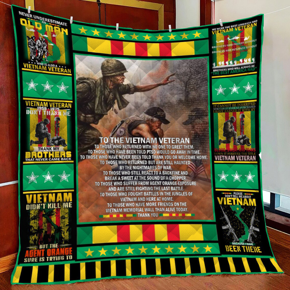 Vietnam Veteran To The Vietnam Veteran Thank You Fleece Blanket Quilt Blanket For Bed