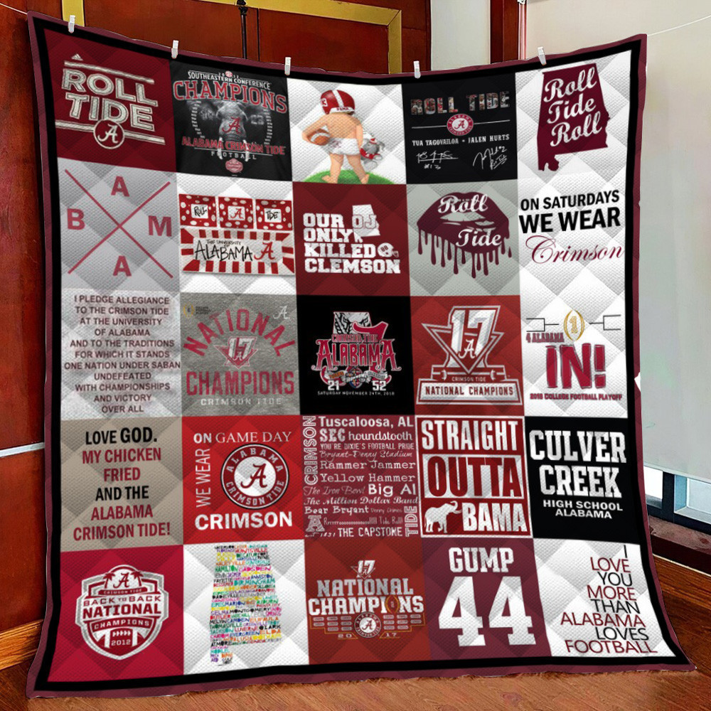 Alabama Con Tide Fleece Blanket Quilt Blanket