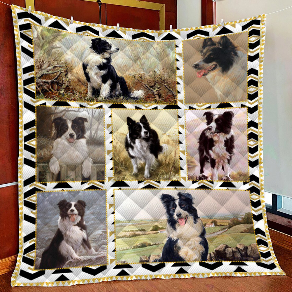 Border Collie 1 Fleece Blanket Quilt Blanket