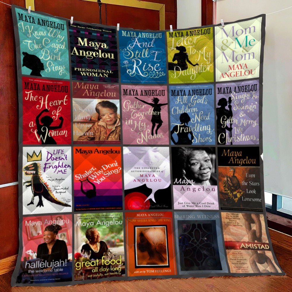 Maya Angelou B Fleece Blanket Quilt Blanket