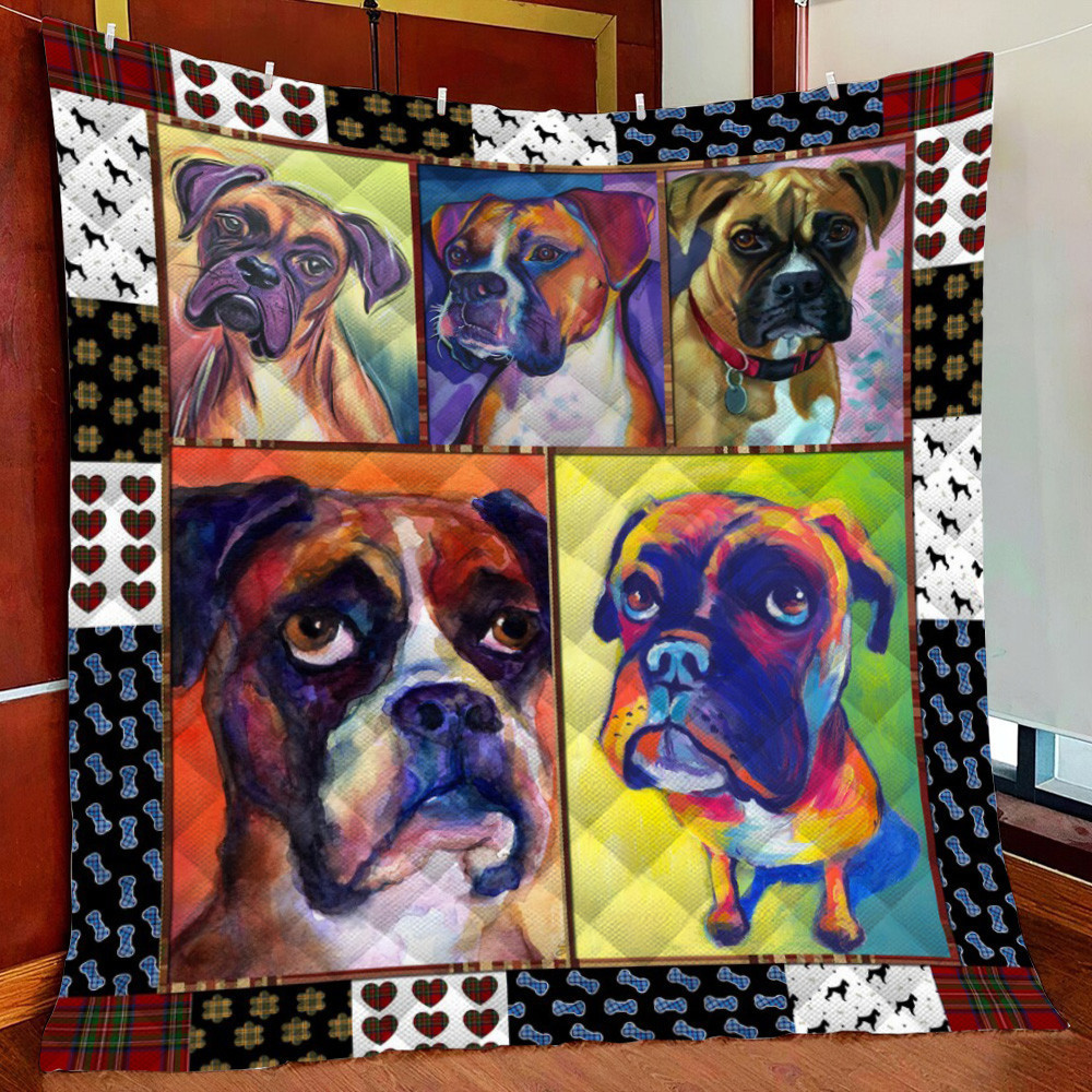 Cute Boxer Dog 3D Fleece Blanket Quilt Blanket