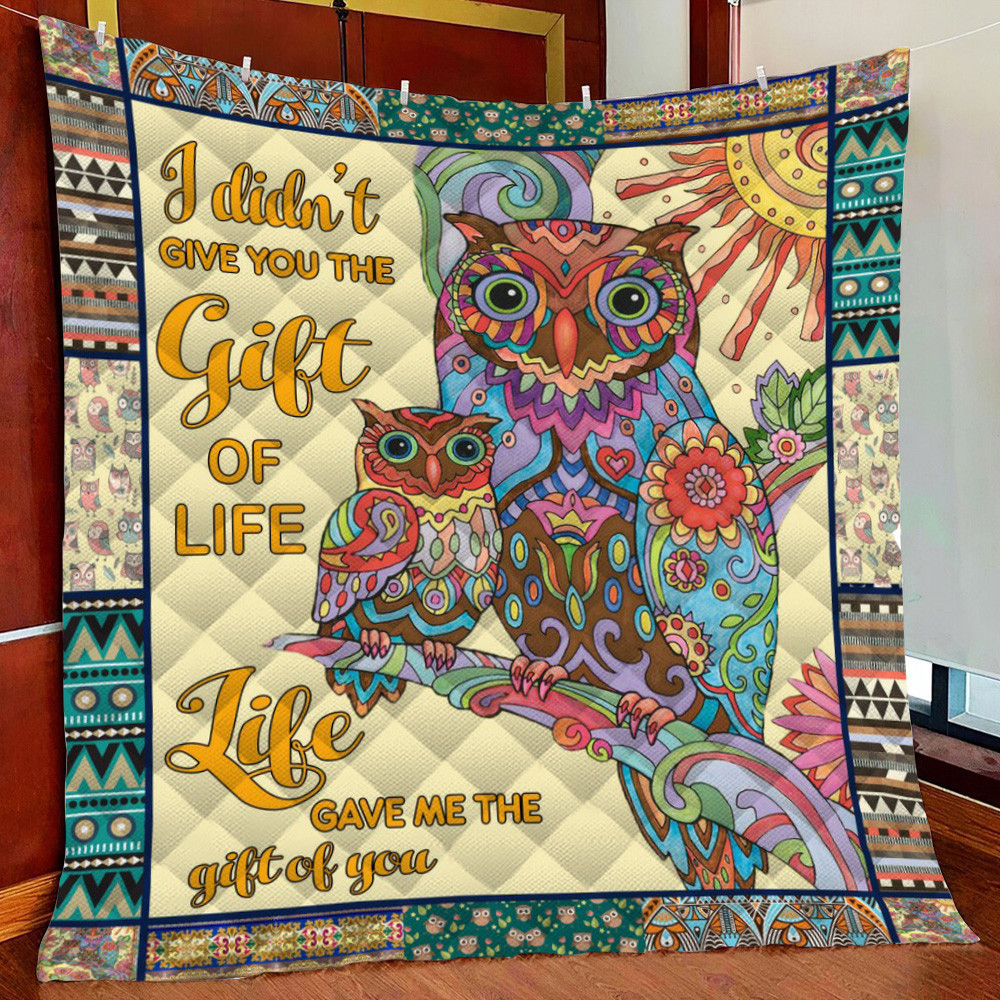 Owl Qu Fleece Blanket Quilt Blanket