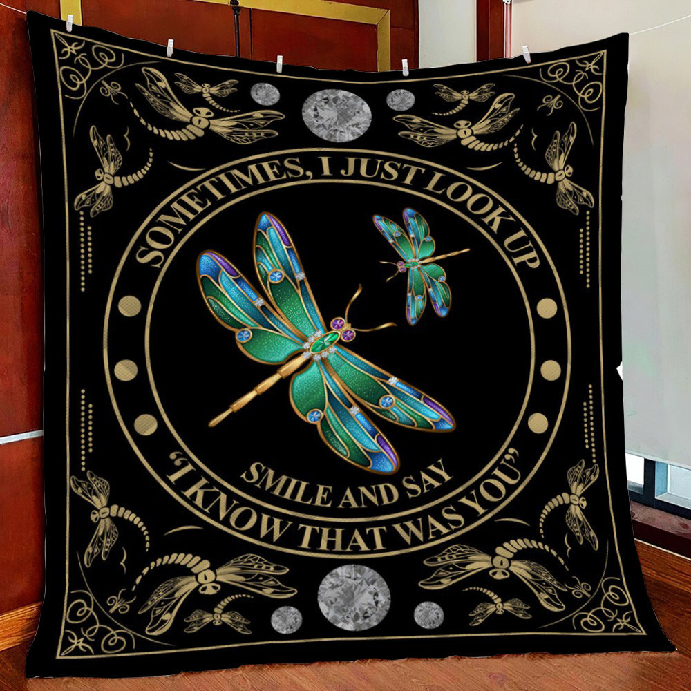 Dragonfly Premium Fleece Blanket Quilt Blanket