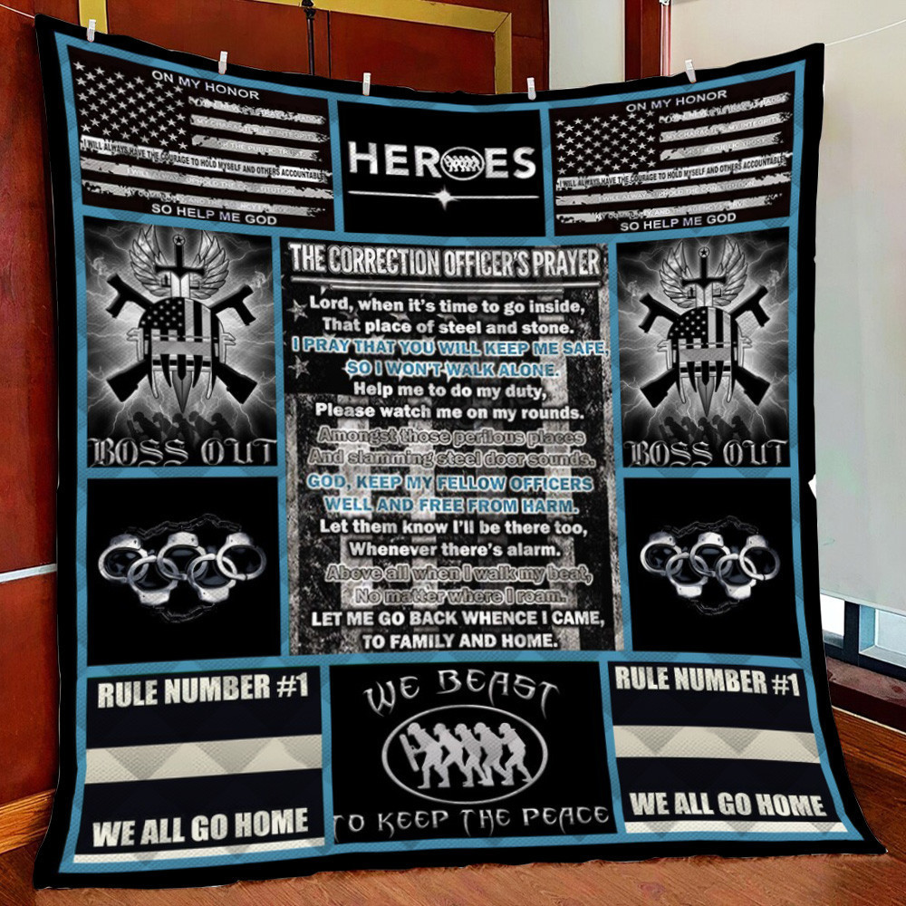 The Correction Officer Prayer Fleece Blanket Quilt Blanket