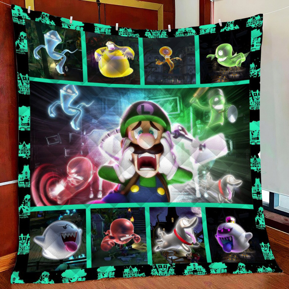 Luigi ion Dark Moon Fleece Blanket Quilt Blanket