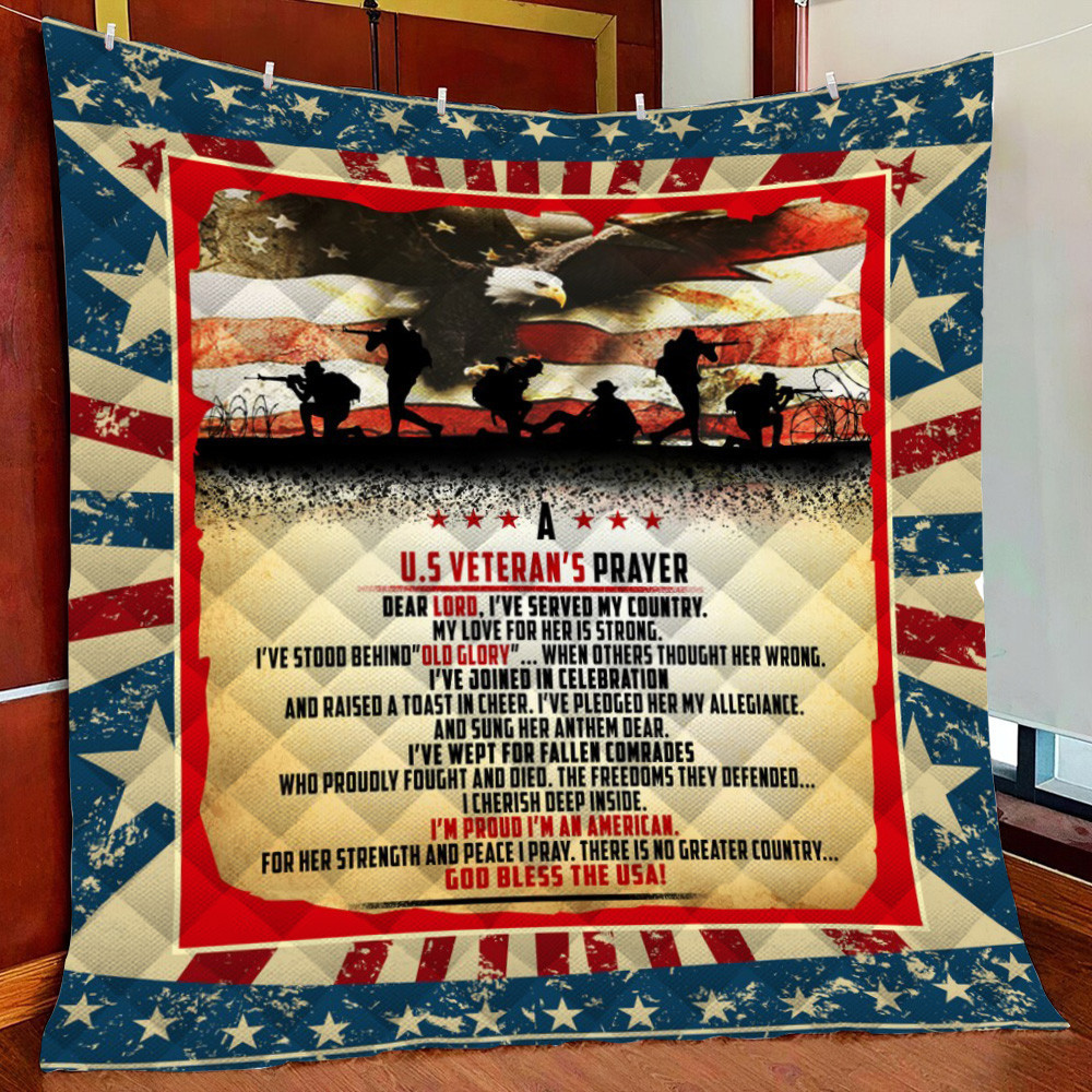 Veteran Veteran Prayer Amen Fleece Blanket Quilt Blanket For Bed