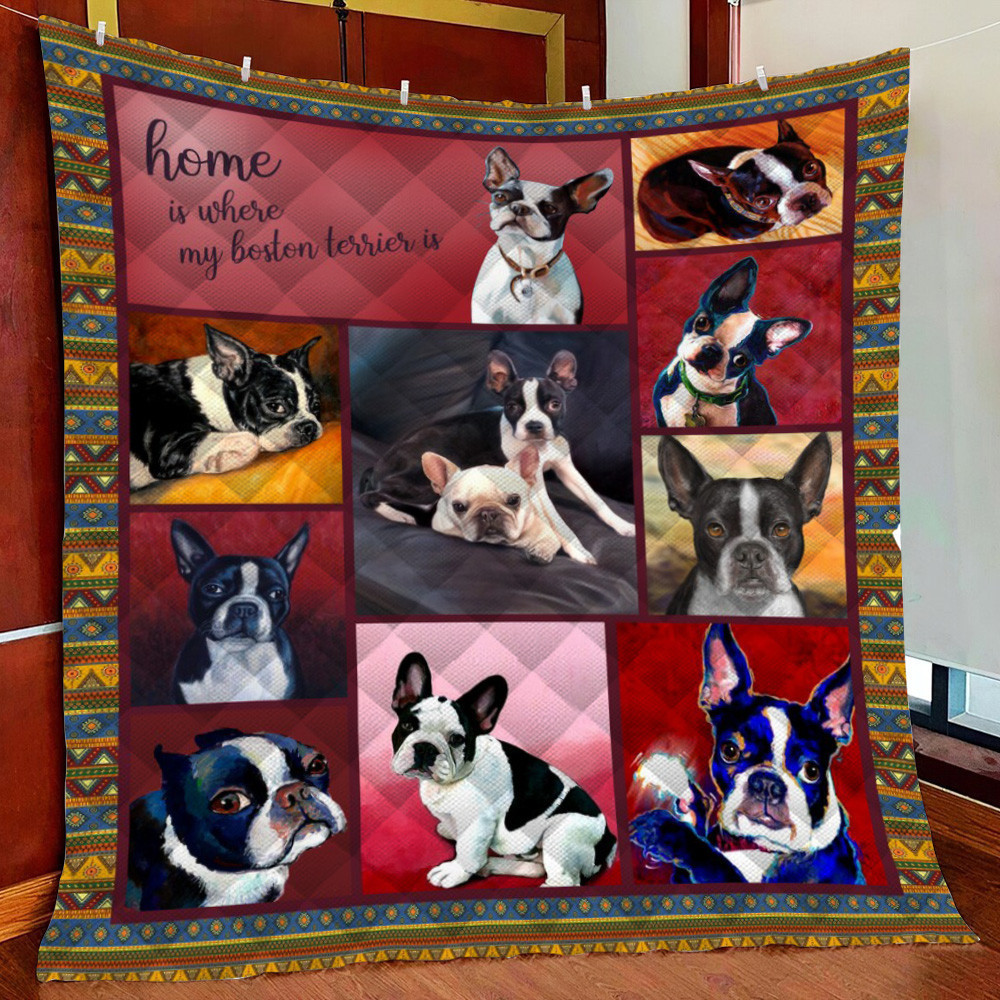 Boston Terrier 10 Fleece Blanket Quilt Blanket