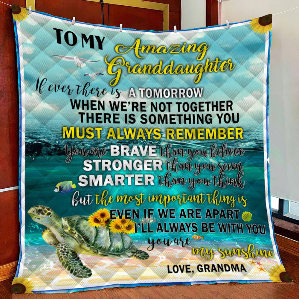 I Love You My Granddaughter Fleece Blanket Quilt Blanket
