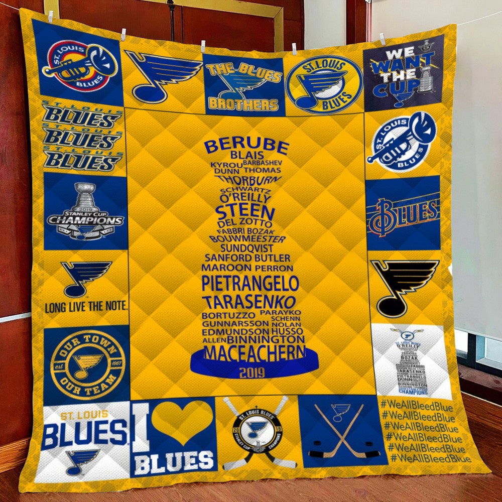 St. L B Stanley Cup Champ 2019 1 Fleece Blanket Quilt Blanket