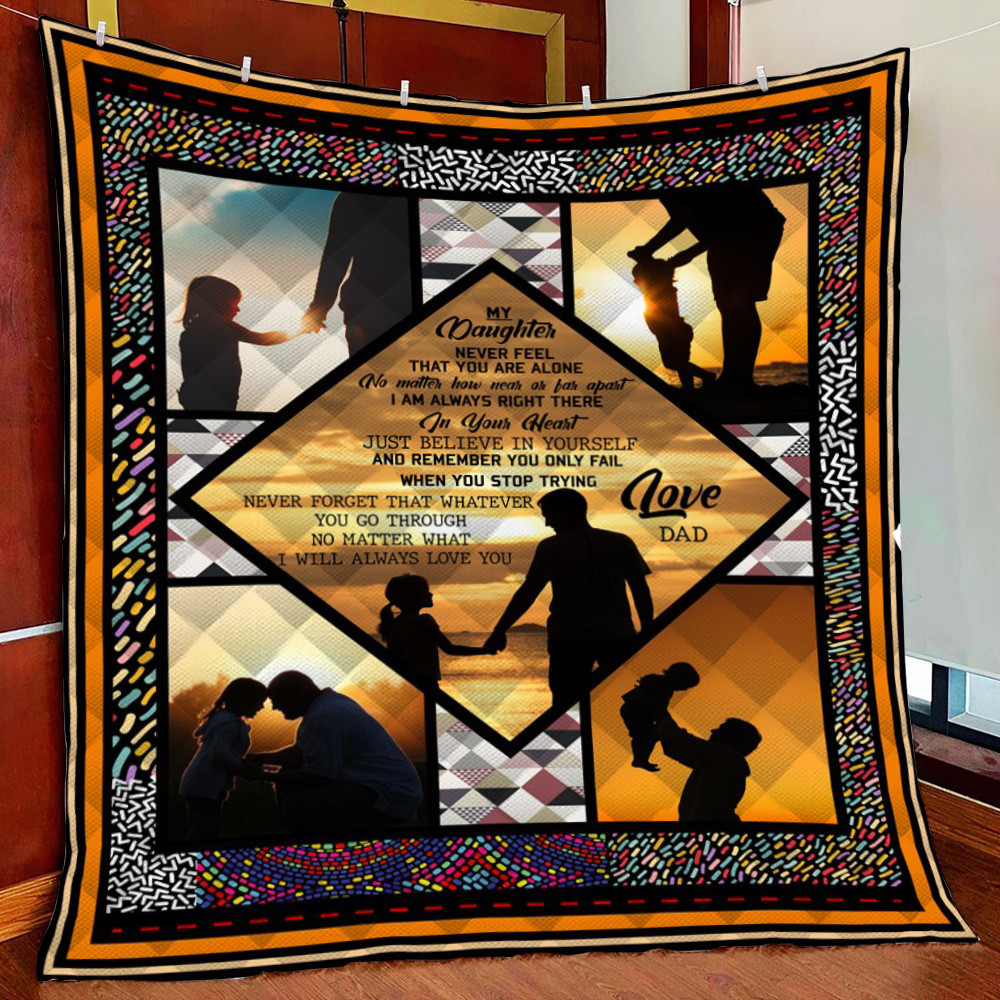 I Love My Daughter Fleece Blanket Quilt Blanket