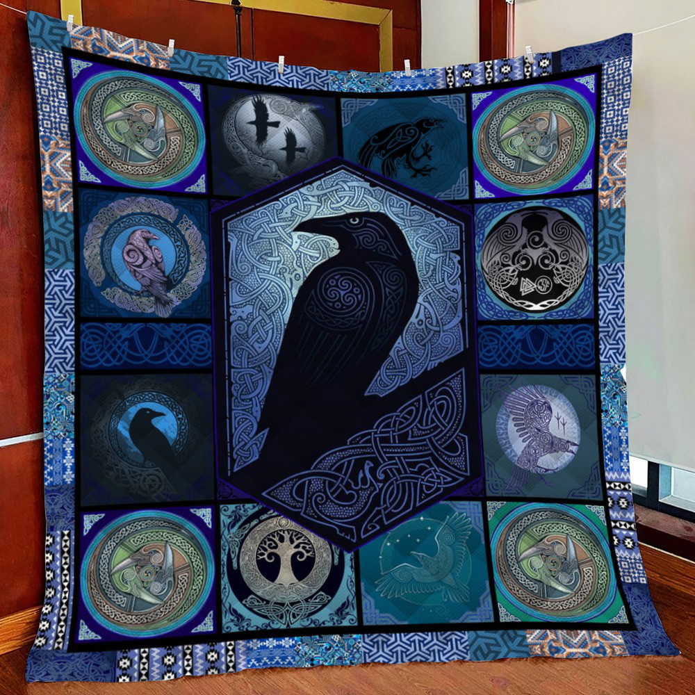 Celtic Raven Fleece Blanket Quilt Blanket For Bed