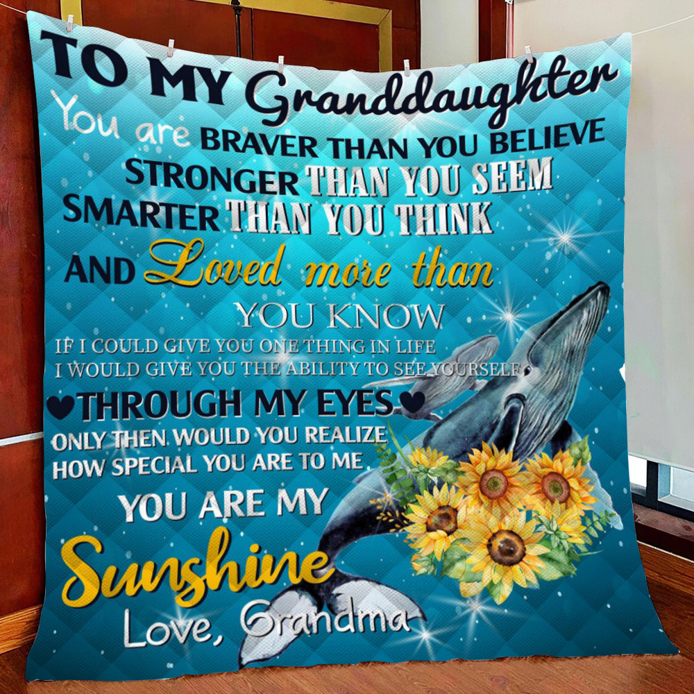 From Grandma To Beloved Granddaughter Fleece Blanket Quilt Blanket