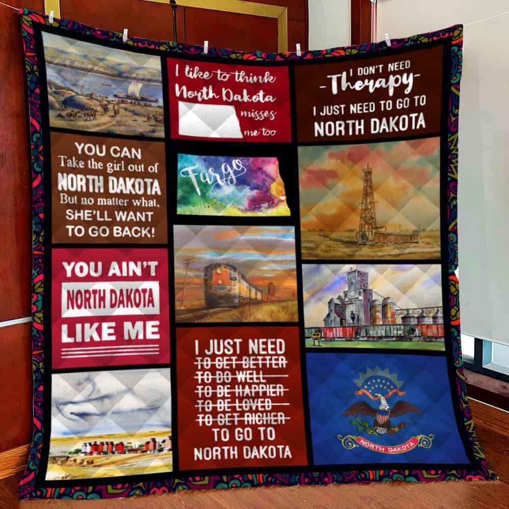 I Like To Think North Dakotases Me Too Fleece Blanket Quilt Blanket