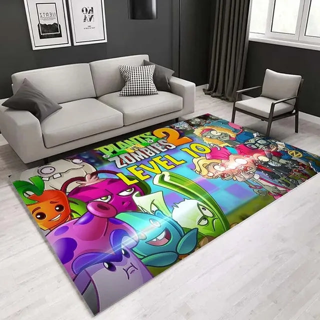 Plants Vs Zombies Cosplay Carpet Living Room Bedroom Sofa Rug Door Mat