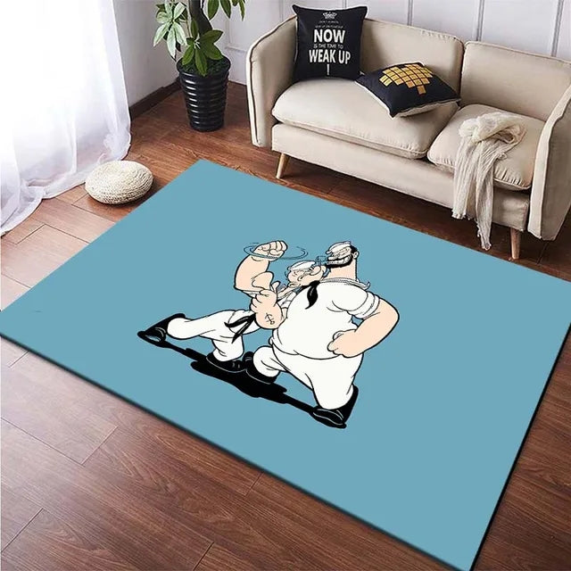 Popeye The Sailor Cosplay Carpet Living Room Bedroom Sofa Rug Door Mat