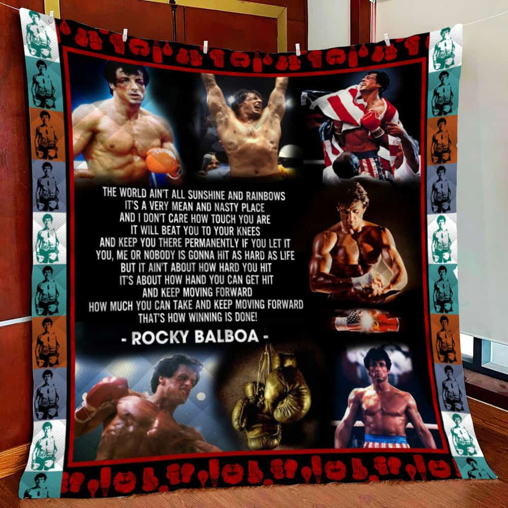 Rocky Balboa V1- Fleece Blanket Quilt Blanket