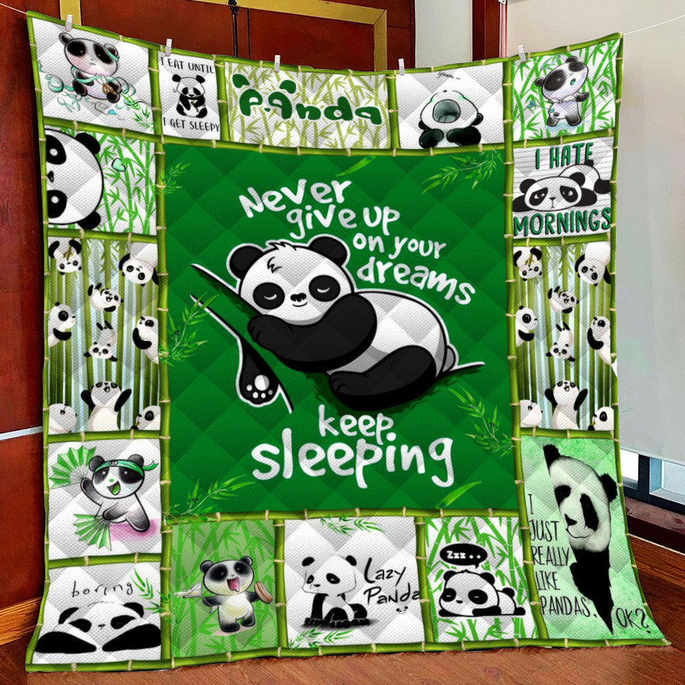 Lazy Panda Fleece Blanket Quilt Blanket