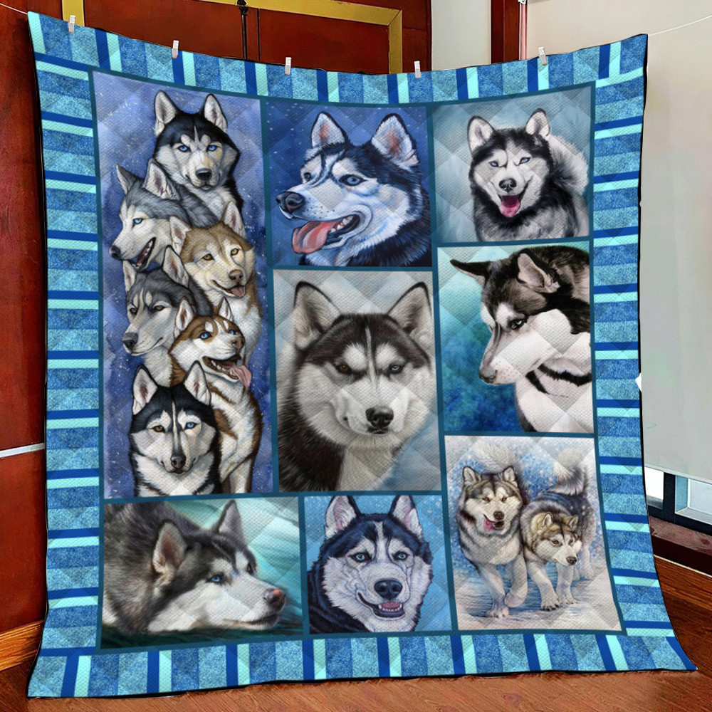 Husky Dog Fleece Blanket Quilt Blanket