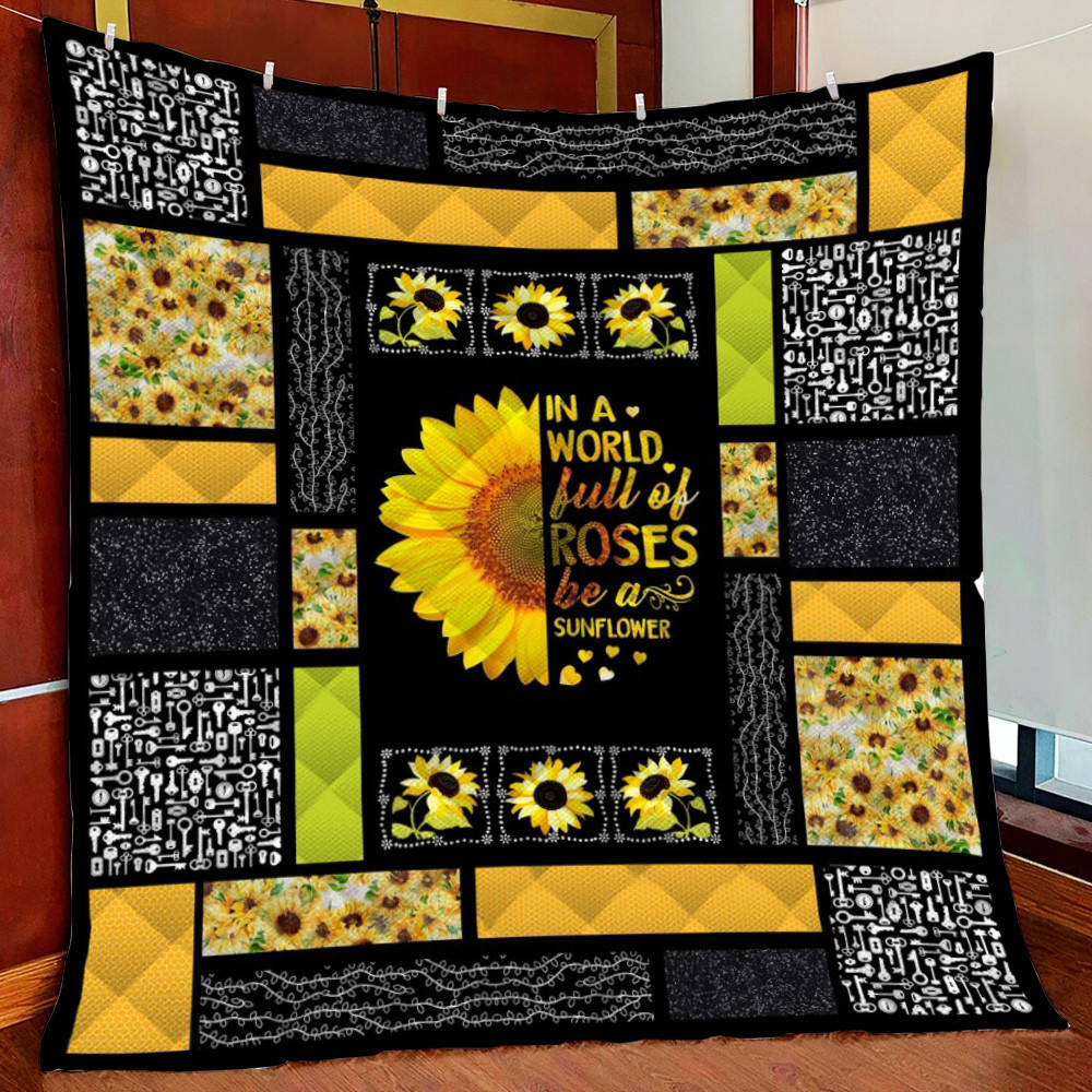 Sunflower Fleece Blanket Quilt Blanket