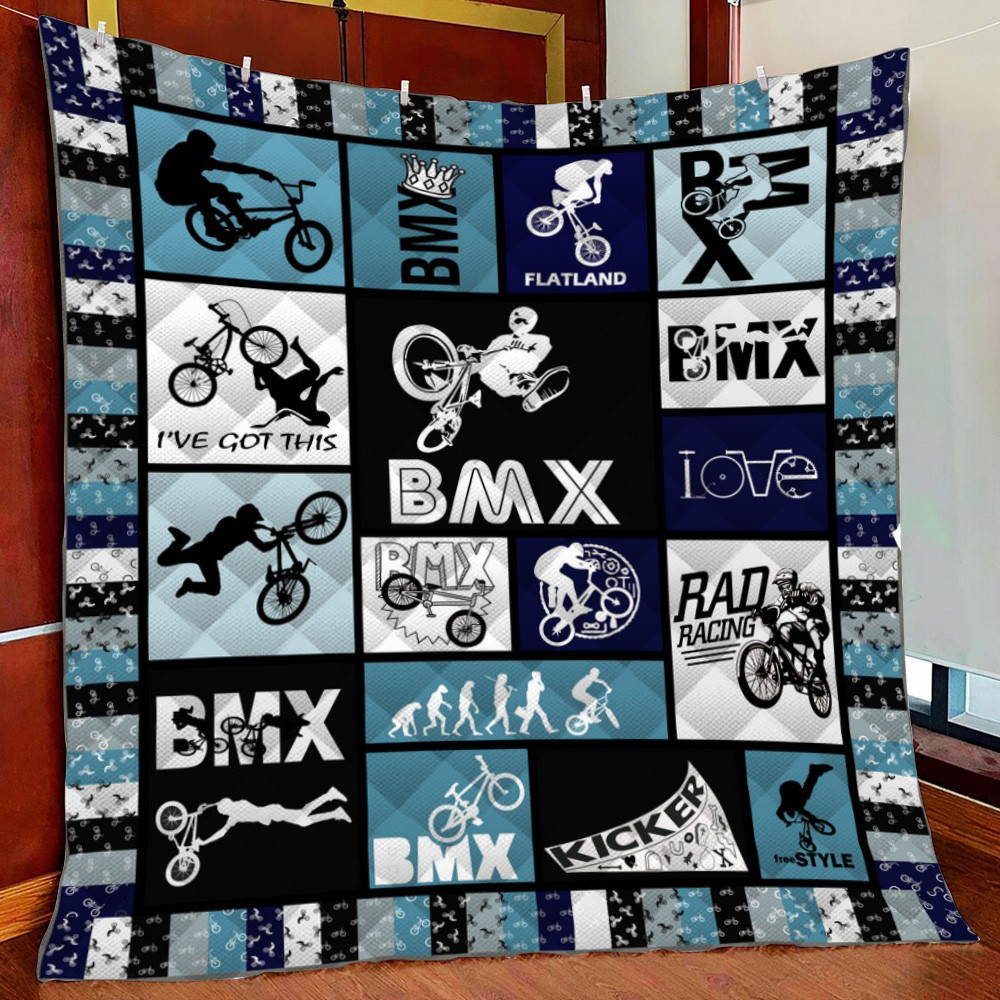 Bmx Rad Racing Fleece Blanket Quilt Blanket