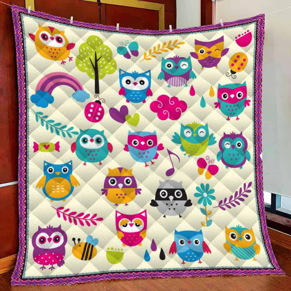 Lovely Owl Fleece Blanket Quilt Blanket