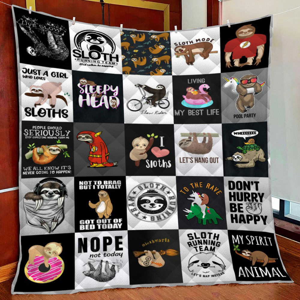 Sloth Fleece Blanket Quilt Blanket