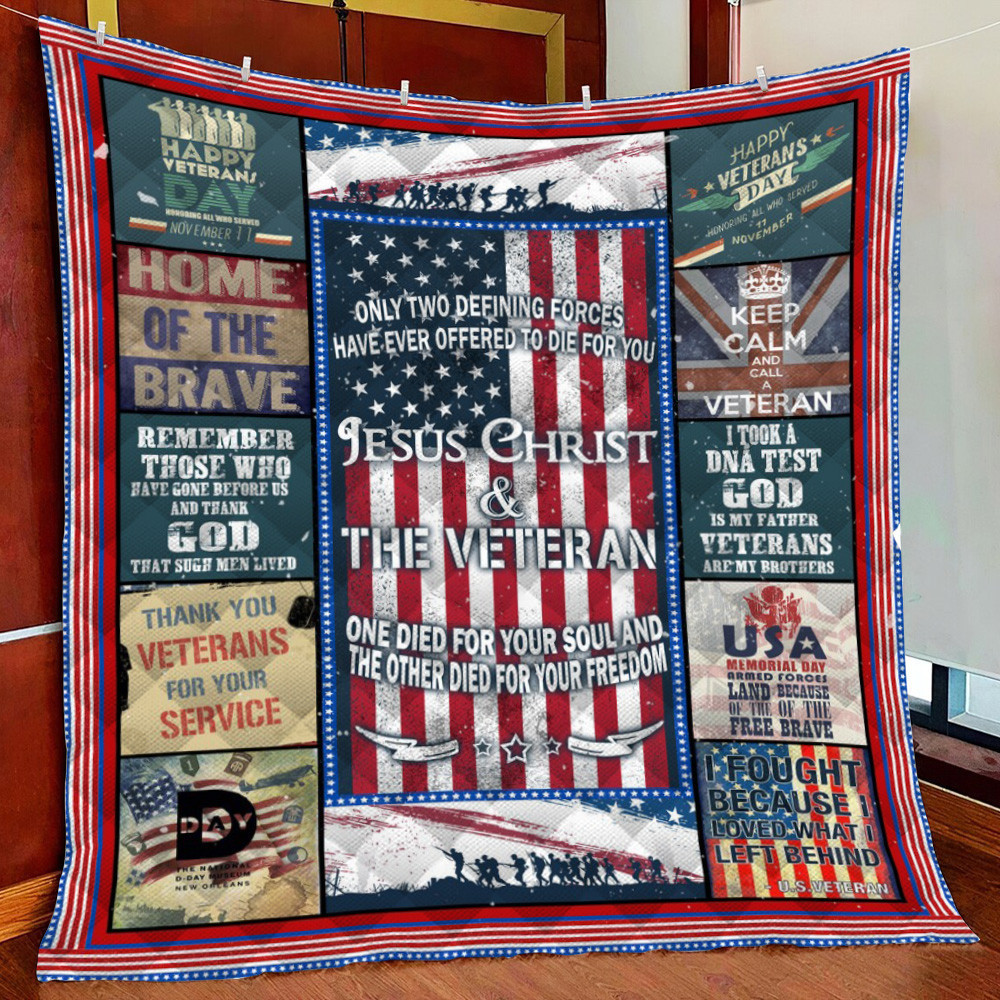 J Ct And Veteran 3D Fleece Blanket Quilt Blanket