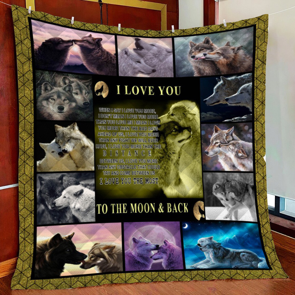 I Love You To The Moon And Back Fleece Blanket Quilt Blanket