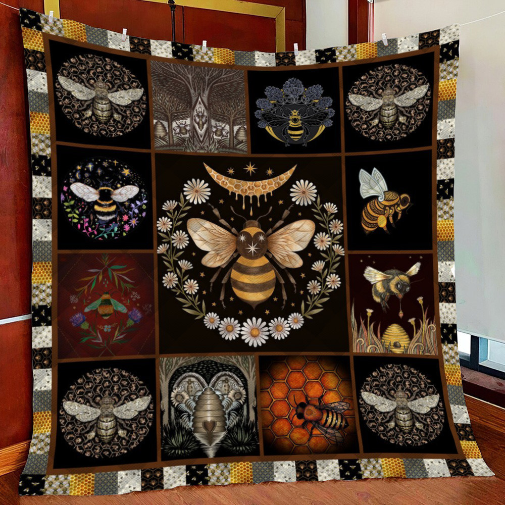 Bee Fleece Blanket Quilt Blanket