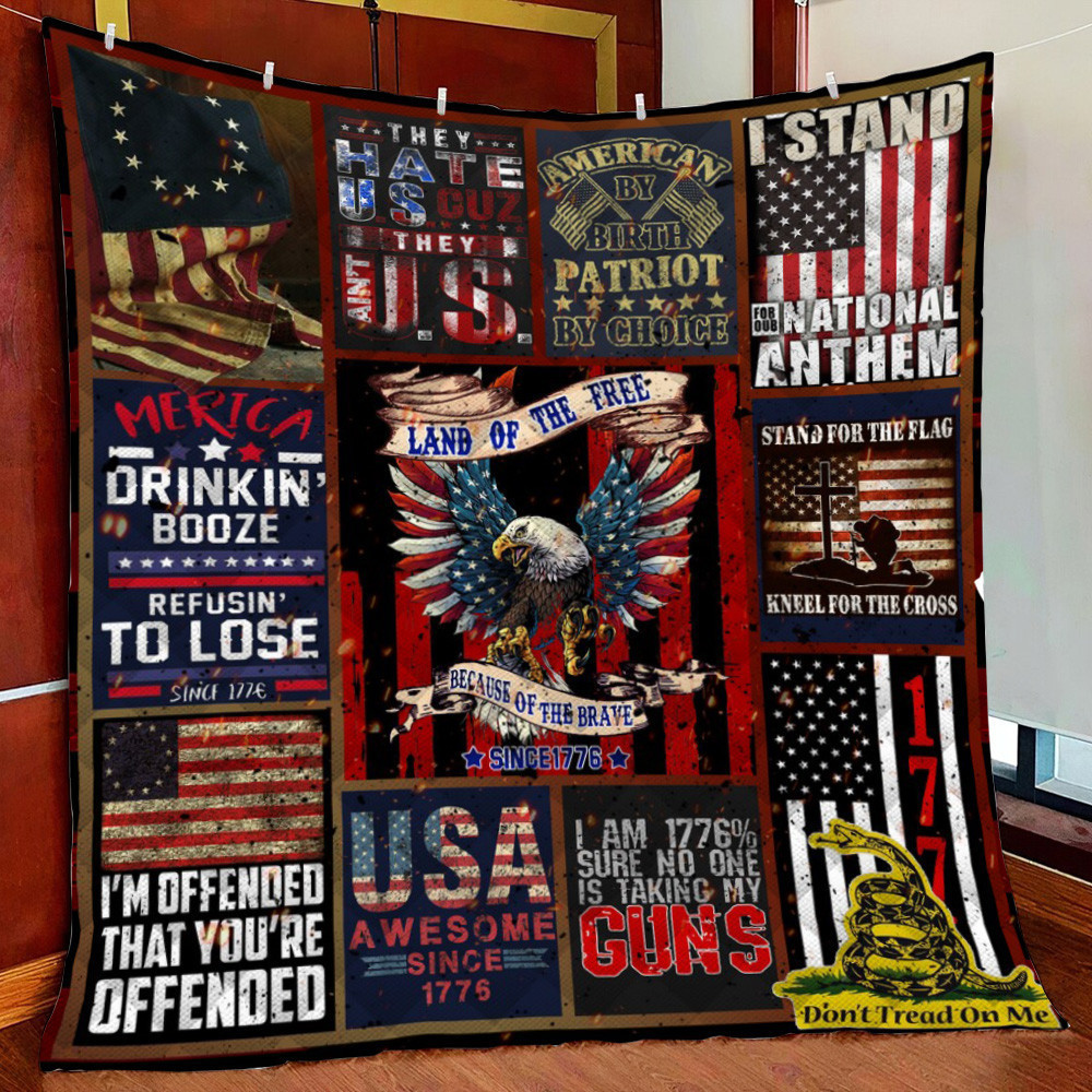 American Patriot Fleece Blanket Quilt Blanket