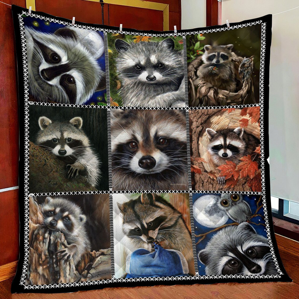 Raccoon Collection Fleece Blanket Quilt Blanket