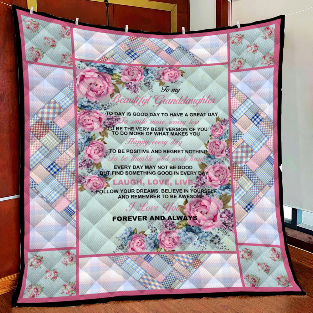 Granddaughter Beautiful Granddaughtmile More Worrys Fleece Blanket Quilt Blanket For Bed