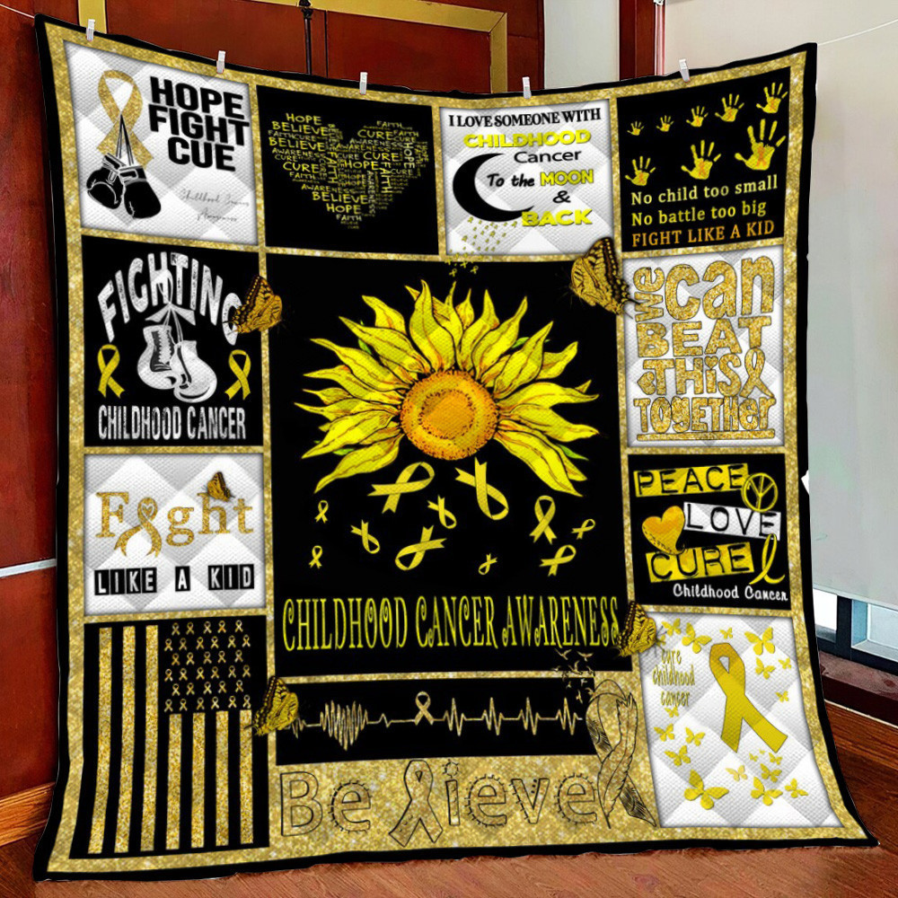 Childhood Cancer Awars Fleece Blanket Quilt Blanket For Bed