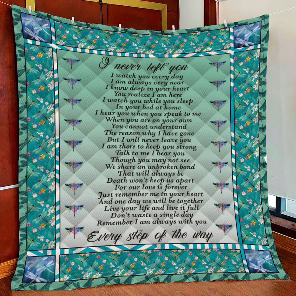 Dragonfly I Never Left You Fleece Blanket Quilt Blanket