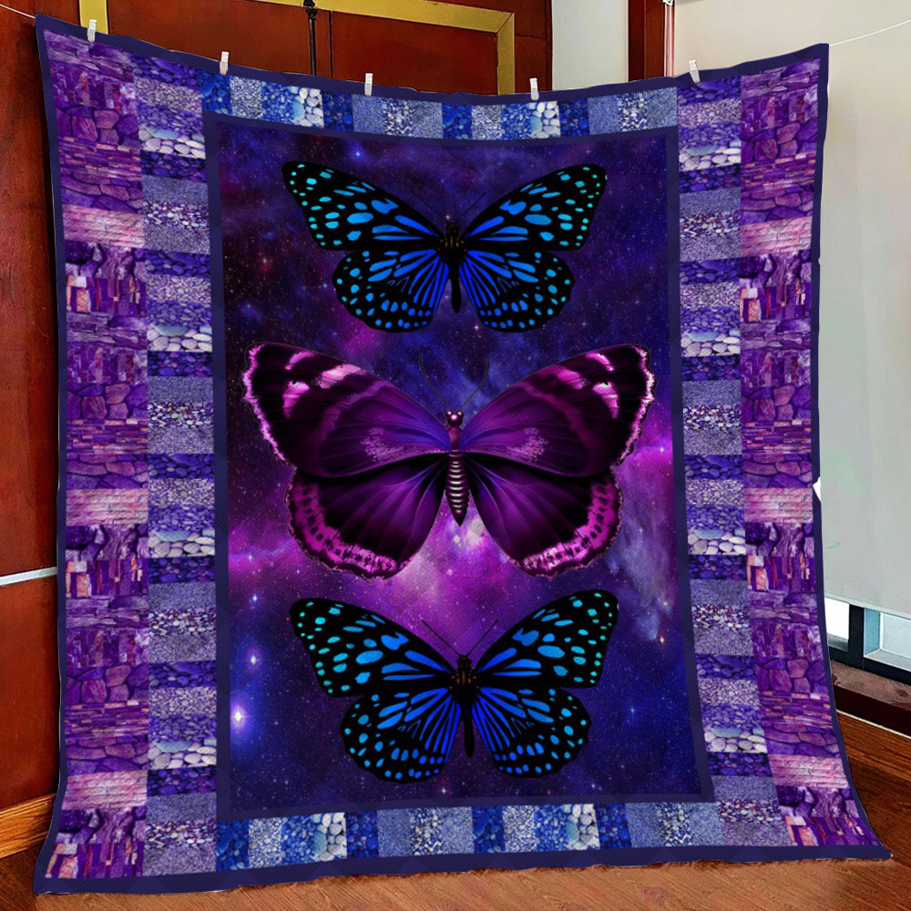 Butterfly Ver10Fleece Blanket Quilt Blanket For Bed