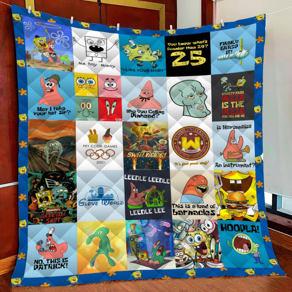Spongebob Collage Fleece Blanket Quilt Blanket