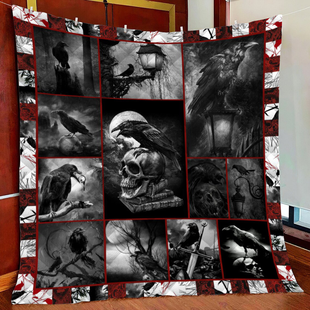 Raven Fleece Blanket Quilt Blanket