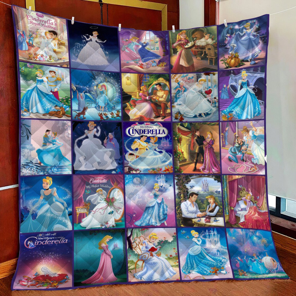 Cinderella Ver1 Fleece Blanket Quilt Blanket For Bed
