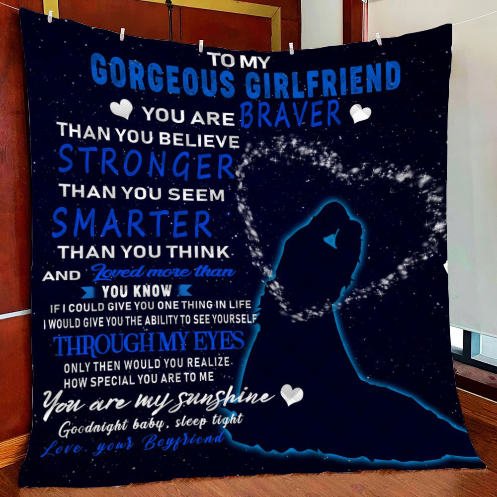 Family -To My Gorg Girlfriend Fleece Blanket Quilt Blanket